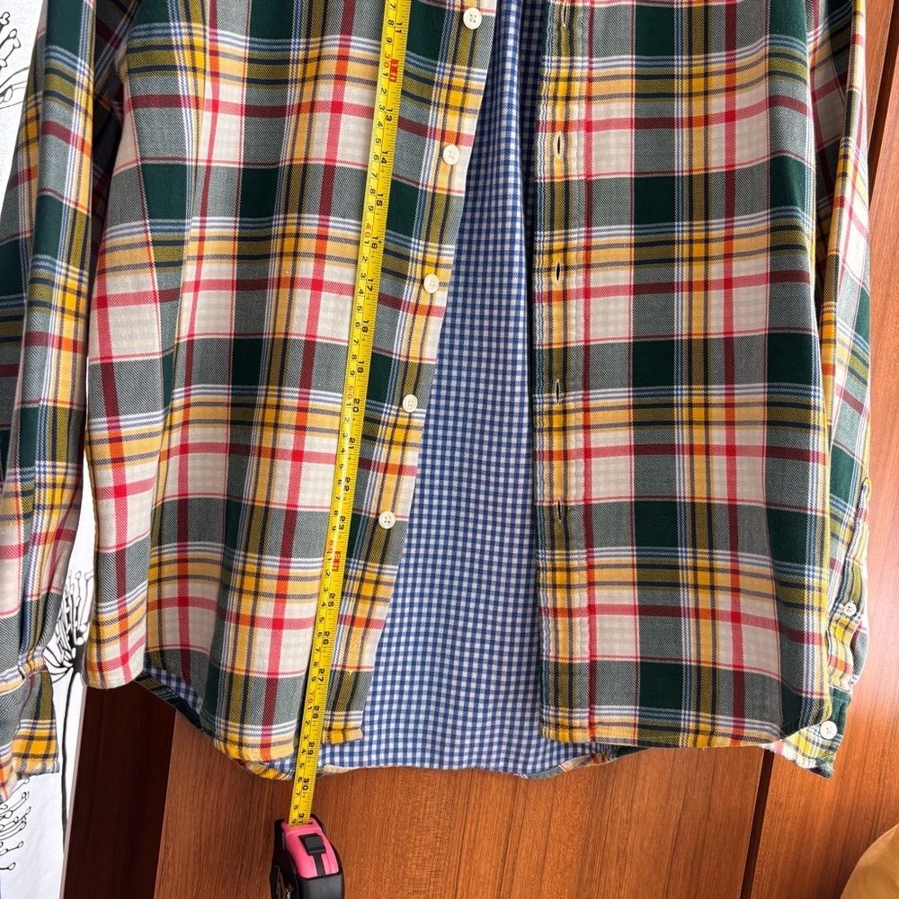 Vintage Yves Saint Laurent Pour Homme Plaid Button Down Shirt Size L 100% Cotton - Picture 15 of 16
